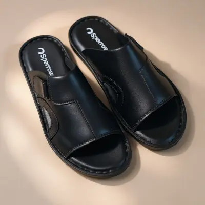 Premium Comfortable Sandal, ব্লাক কালার, কোড: RS-B