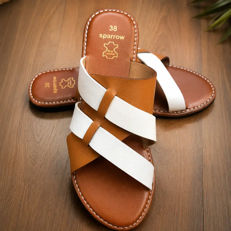 Sandal Shoes — সাদা+ব্রাউন / 2=36 সাইজ