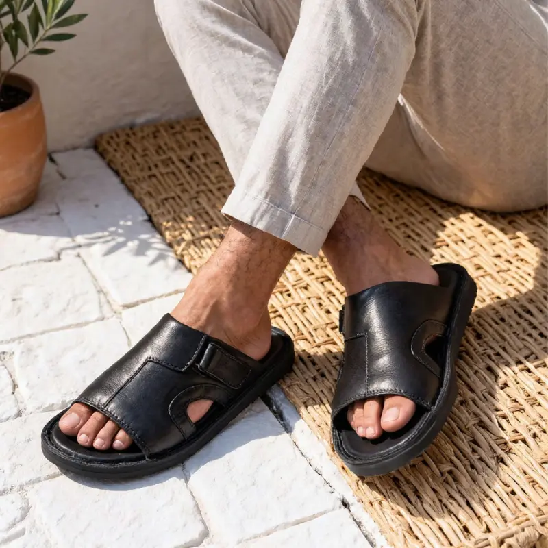Premium Comfortable Sandal, ব্লাক কালার, কোড: RS-B
