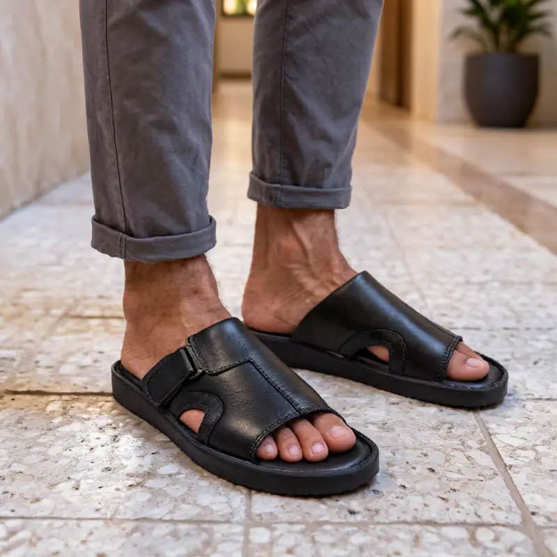 Premium Comfortable Sandal, ব্লাক কালার, কোড: RS-B